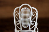 Vintage 1:12 Miniature Dollhouse White Metal Parlor Chair