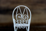 Vintage 1:12 Miniature Dollhouse White Metal Parlor Chair