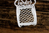Vintage 1:12 Miniature Dollhouse White Metal Parlor Chair
