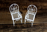 Vintage 1:12 Miniature Dollhouse White Metal Parlor Chair