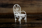 Vintage 1:12 Miniature Dollhouse White Metal Parlor Chair
