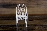 Vintage 1:12 Miniature Dollhouse White Metal Parlor Chair