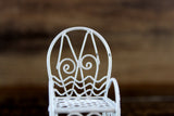 Vintage 1:12 Miniature Dollhouse White Metal Parlor Chair