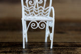 Vintage 1:12 Miniature Dollhouse White Metal Parlor Chair