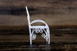 Vintage 1:12 Miniature Dollhouse White Metal Parlor Chair