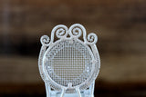 Vintage 1:12 Miniature Dollhouse White Metal Parlor Chair