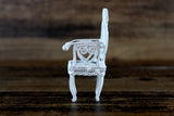 Vintage 1:12 Miniature Dollhouse White Metal Parlor Chair