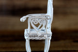 Vintage 1:12 Miniature Dollhouse White Metal Parlor Chair