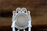 Vintage 1:12 Miniature Dollhouse White Metal Parlor Chair