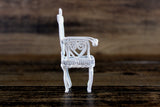Vintage 1:12 Miniature Dollhouse White Metal Parlor Chair