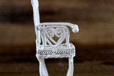 Vintage 1:12 Miniature Dollhouse White Metal Parlor Chair