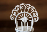 Vintage 1:12 Miniature Dollhouse White Metal Parlor Chair