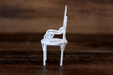 Vintage 1:12 Miniature Dollhouse White Metal Parlor Chair