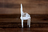 Vintage 1:12 Miniature Dollhouse White Metal Parlor Chair