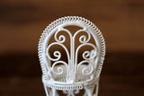 Vintage 1:12 Miniature Dollhouse White Metal Rocking Chair
