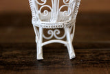 Vintage 1:12 Miniature Dollhouse White Metal Rocking Chair