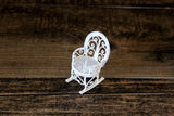 Vintage 1:12 Miniature Dollhouse White Metal Rocking Chair