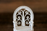 Vintage 1:12 Miniature Dollhouse White Metal Rocking Chair