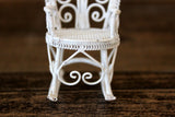 Vintage 1:12 Miniature Dollhouse White Metal Rocking Chair