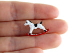 Vintage 1:12 Miniature Dollhouse Painted Metal Rocking Horse Figurine