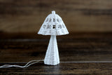 Vintage 1:12 Miniature Dollhouse Wired White Wicker Table Lamp - UNTESTED