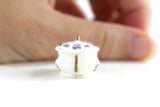 Vintage 1:12 Miniature Dollhouse White Plastic Floral Chamber Pot