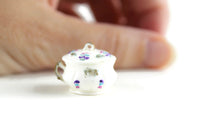 Vintage 1:12 Miniature Dollhouse White Plastic Floral Chamber Pot