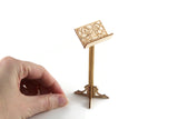Vintage 1:12 Miniature Dollhouse Carved Wooden Music Stand