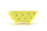 Vintage 1:12 Miniature Dollhouse Yellow Porcelain Bathtub with Flowers & Green Leaves