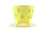 Vintage 1:12 Miniature Dollhouse Yellow Porcelain Bathtub with Flowers & Green Leaves