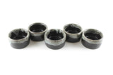 Set of 5 Vintage Brown & Drip Glaze Pottery Candleholders or Salt Cellars