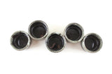 Set of 5 Vintage Brown & Drip Glaze Pottery Candleholders or Salt Cellars
