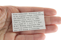 New Artisan-Made Vintage 1:12 Miniature Dollhouse Pewter Silverware Set by W.A.P. Watson