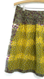 New Anthropologie Green Patchwork "Arashi Drenched Skirt" by Gregory, Size 10, Originally $170