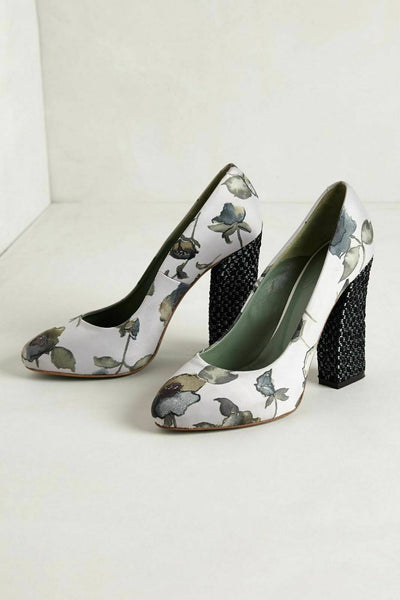 Floral Pattern Chunky Heeled Ankle Strap Pumps | SHEIN USA