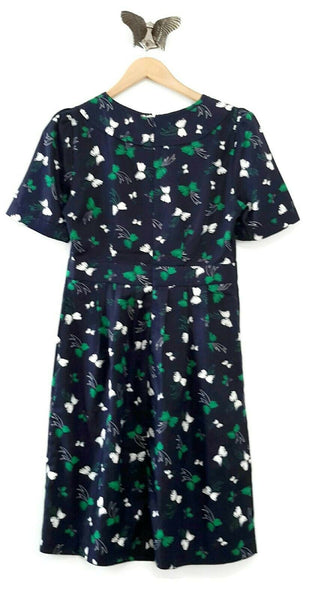 Anthropologie Navy Blue & Green Bow Print "Tethered Dress" by Hi There The Mustard Dandelion Anthropologie Navy Blue & Green Bow Print "Tethered Dress" by Hi There The Mustard Dandelion