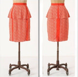 New Anthropologie Red & White Peplum "Broken Levels Skirt", Plenty by Tracy Reese, Size 10, Originally $138