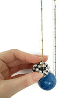 Anthropologie "Evolution Ball Necklace" with Marbled Blue Bead & Rhinestone Bead, Originally $38