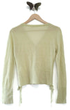 Anthropologie Light Green Cardigan Sweater by Moth with Rhinestone Buttons, Size S