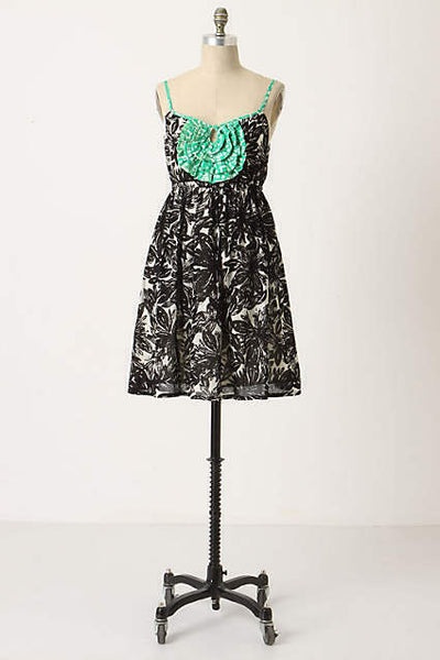 Anthropologie Black & White Floral "Stamp Art Dress" by We Love Vera, The Mustard Dandelion Anthropologie Black & White Floral "Stamp Art Dress" by We Love Vera, The Mustard Dandelion