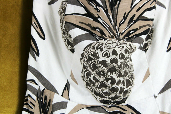 New NY&Co Eva Mendes White Pineapple Print Del Mar Strapless Dress, – The  Mustard Dandelion