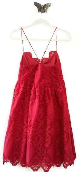 anthropologie red lace dress New Anthropologie Red