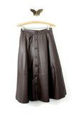 New Modcloth Brown Faux Leather "A-List Attendee Midi Skirt", Size S, Originally $94.99