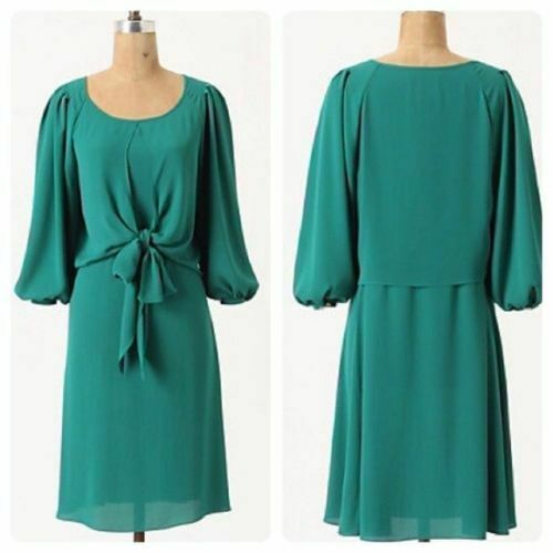 Anthropologie Green Chiffon Tie Front "Valparaiso Dress" by Maeve, Siz The Mustard Dandelion Anthropologie Green Chiffon Tie Front "Valparaiso Dress" by Maeve, Siz The Mustard Dandelion