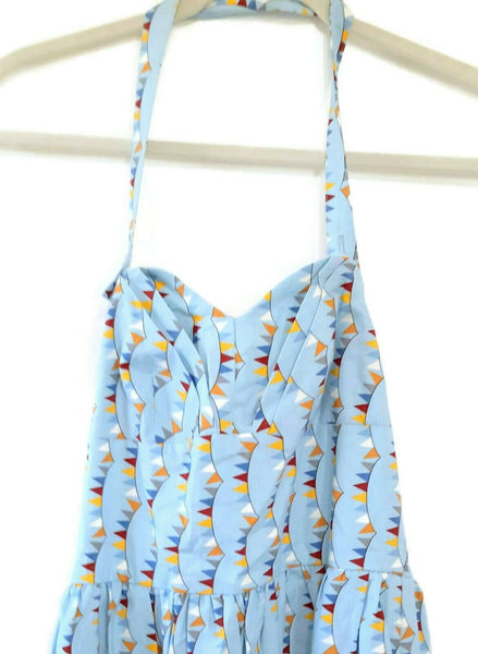 Modcloth Light Blue Convertible Halter "Wave Your Pennant Dress", Size The Mustard Dandelion Modcloth Light Blue Convertible Halter "Wave Your Pennant Dress", Size The Mustard Dandelion