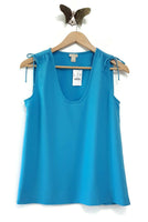 New J. CREW Sleeveless Tie Shoulder Top in Pool Blue, Size 4, Originally $64.50