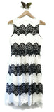 New Modcloth Black & White Stripe "Step in the Right Perfection Lace Dress", Size US 6 / UK 10, Originally $120