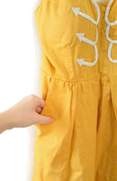 New Anthropologie Yellow & White Nautical "Anchors Aweigh Dress" by Floreat, Size 6, Originally $148