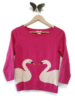 New Urban Outfitters Hot Pink & White Swan Sweater, Size S