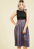 New Modcloth Multi Color "Serendipitous Occasion Midi Dress in Tile", Size US 6 / UK 12, Originally $90